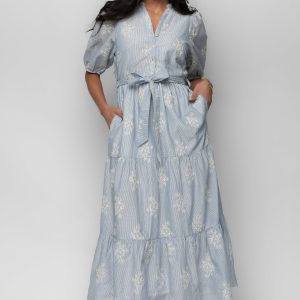 Marguerite Embroidered Dress | Light Blue