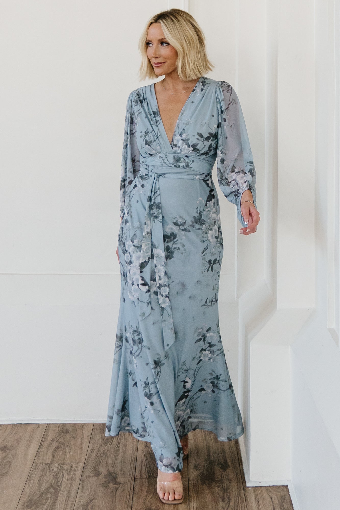 Beckham Maxi Dress | Light Blue Floral - Image 3
