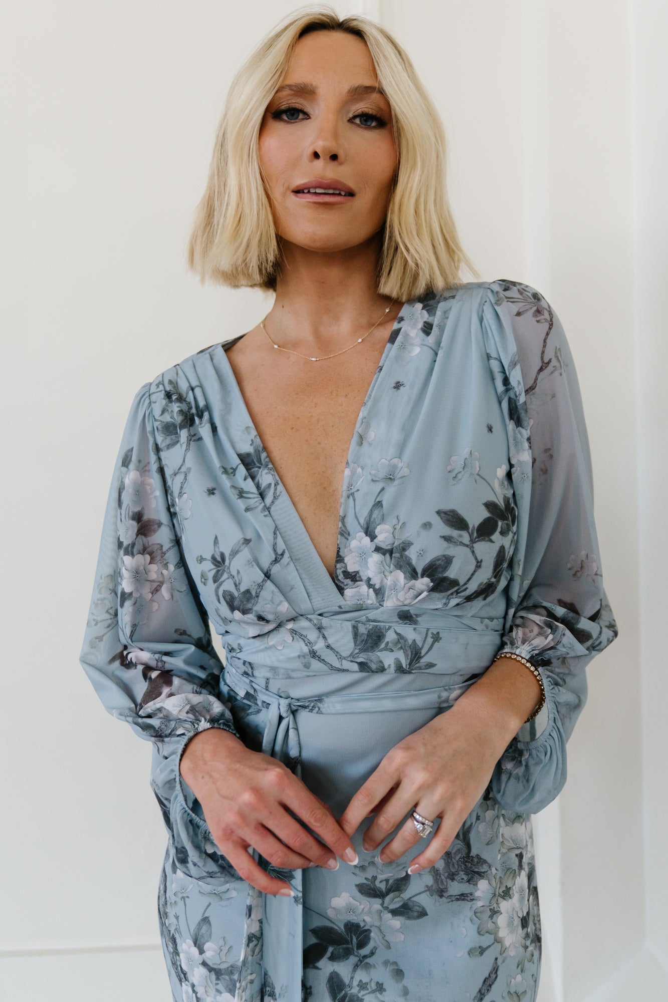 Beckham Maxi Dress | Light Blue Floral - Image 5