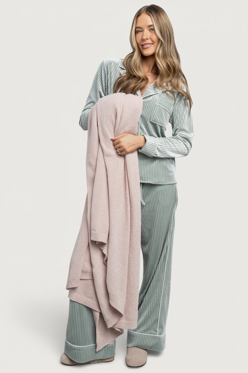 Chrissy Throw Blanket | Pale Blush - Image 5