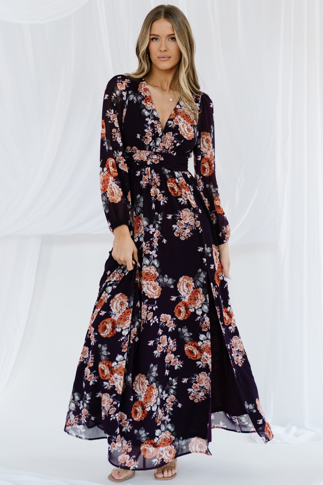 Adira Maxi Dress | Plum Floral - Image 2