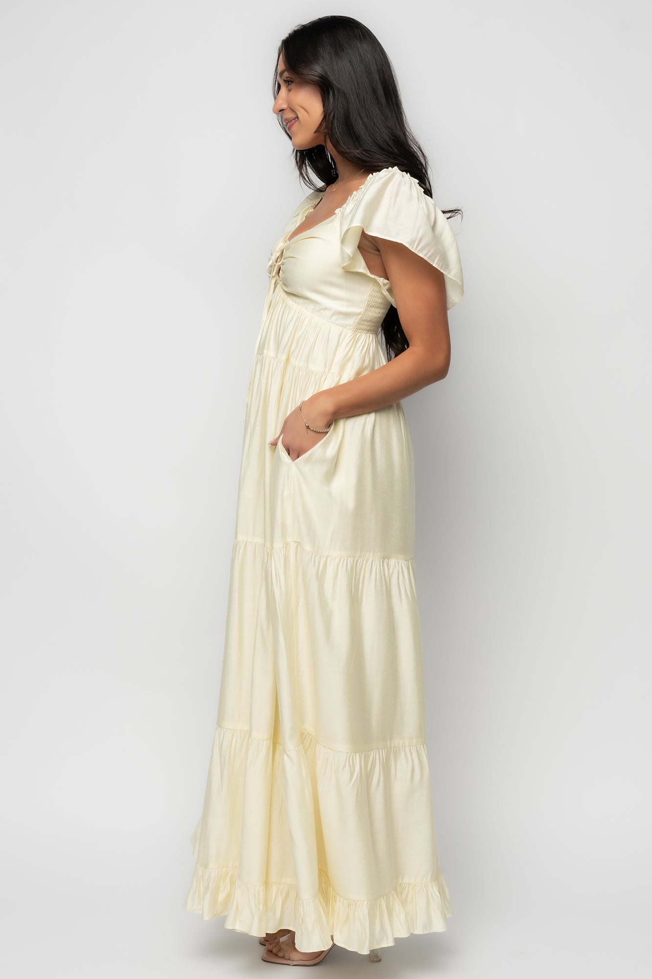 Agatha Maxi Dress | Pale Yellow - Image 6