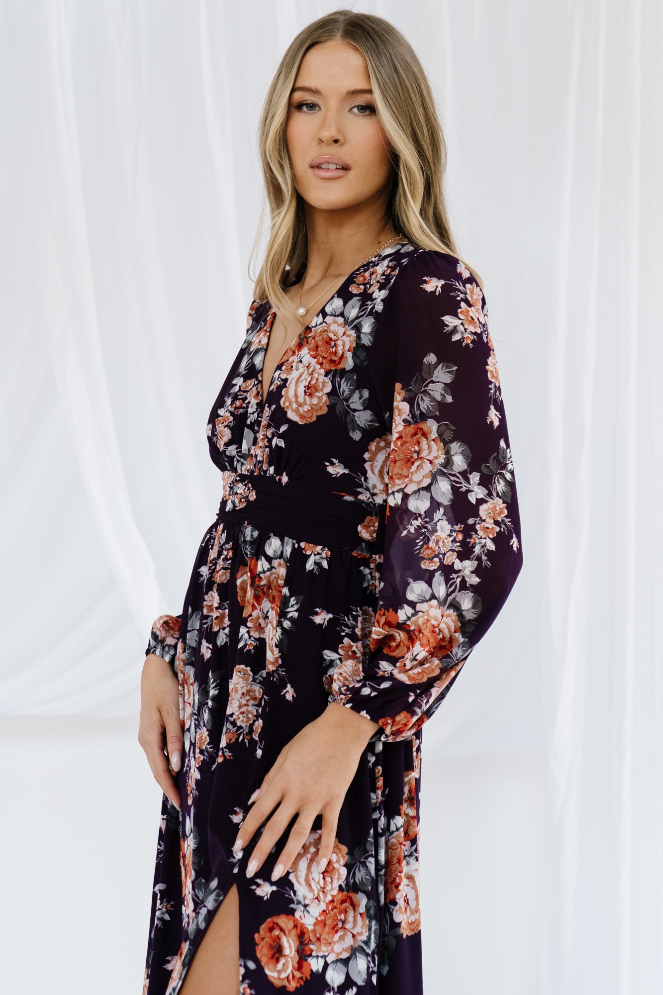 Adira Maxi Dress | Plum Floral - Image 3
