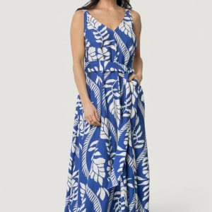 Sofía Maxi Dress | Cobalt + White