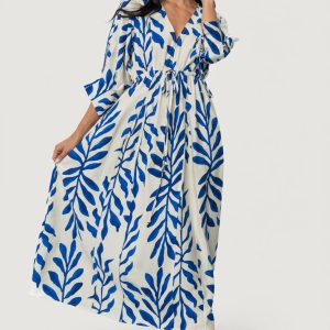 Málaga Midi Dress | Cobalt Print