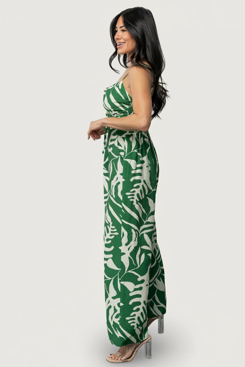 Linda Jumpsuit | Green Print - Image 6