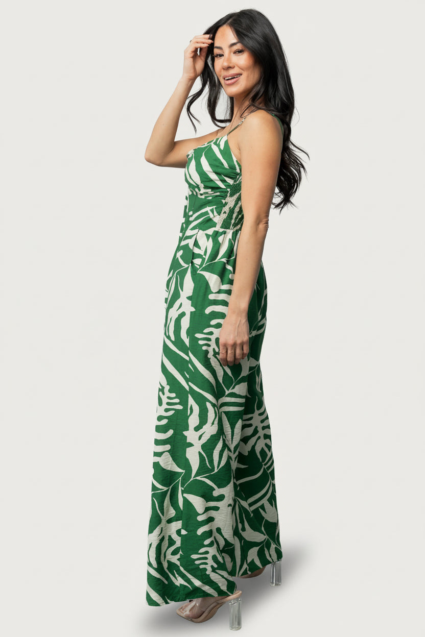 Linda Jumpsuit | Green Print - Image 3