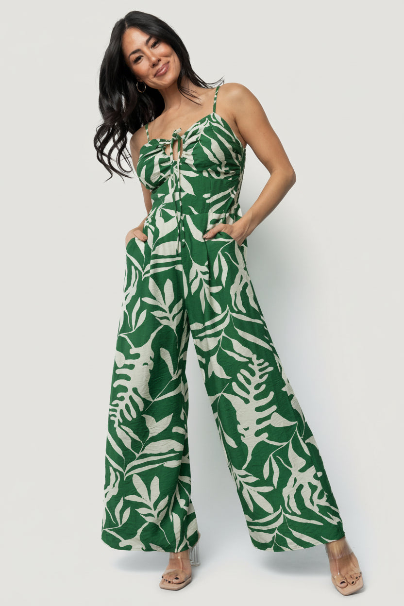 Linda Jumpsuit | Green Print - Image 5