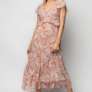 Teuila Midi Dress | Blush Floral