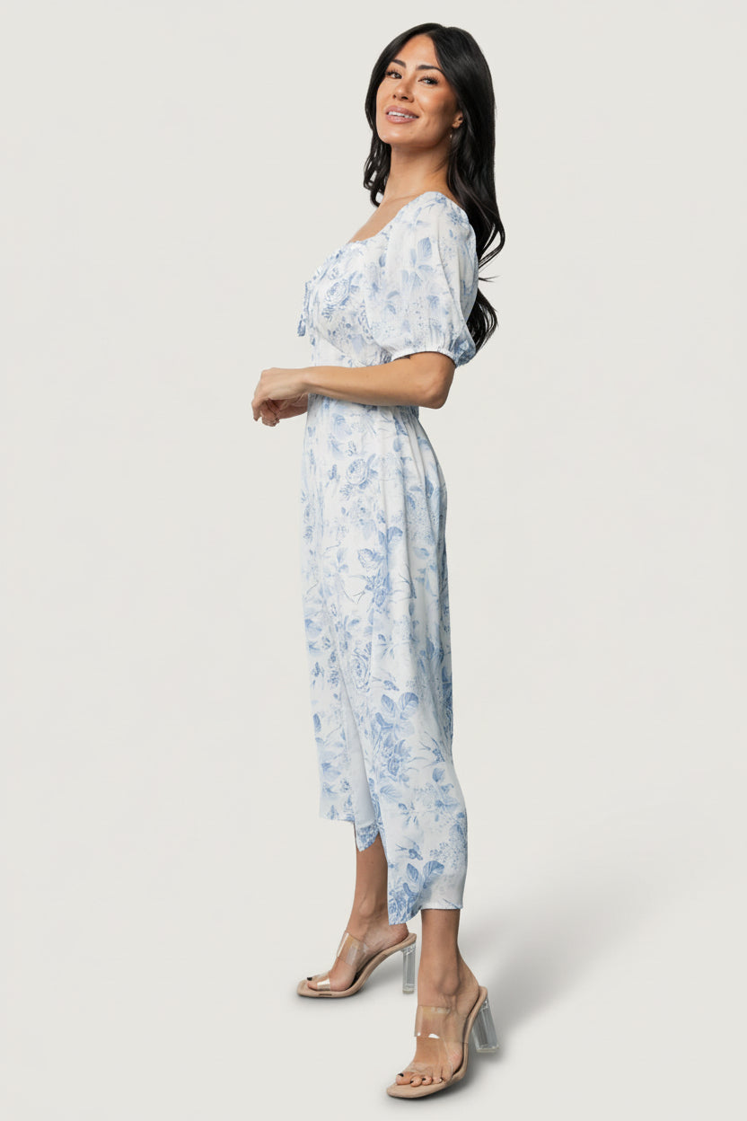 Cadence Midi Dress | Blue Floral - Image 6
