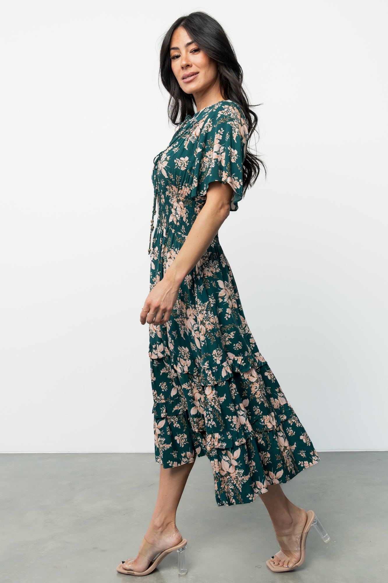 Spell Boho Midi Dress | Topaz + Blush Floral - Image 7