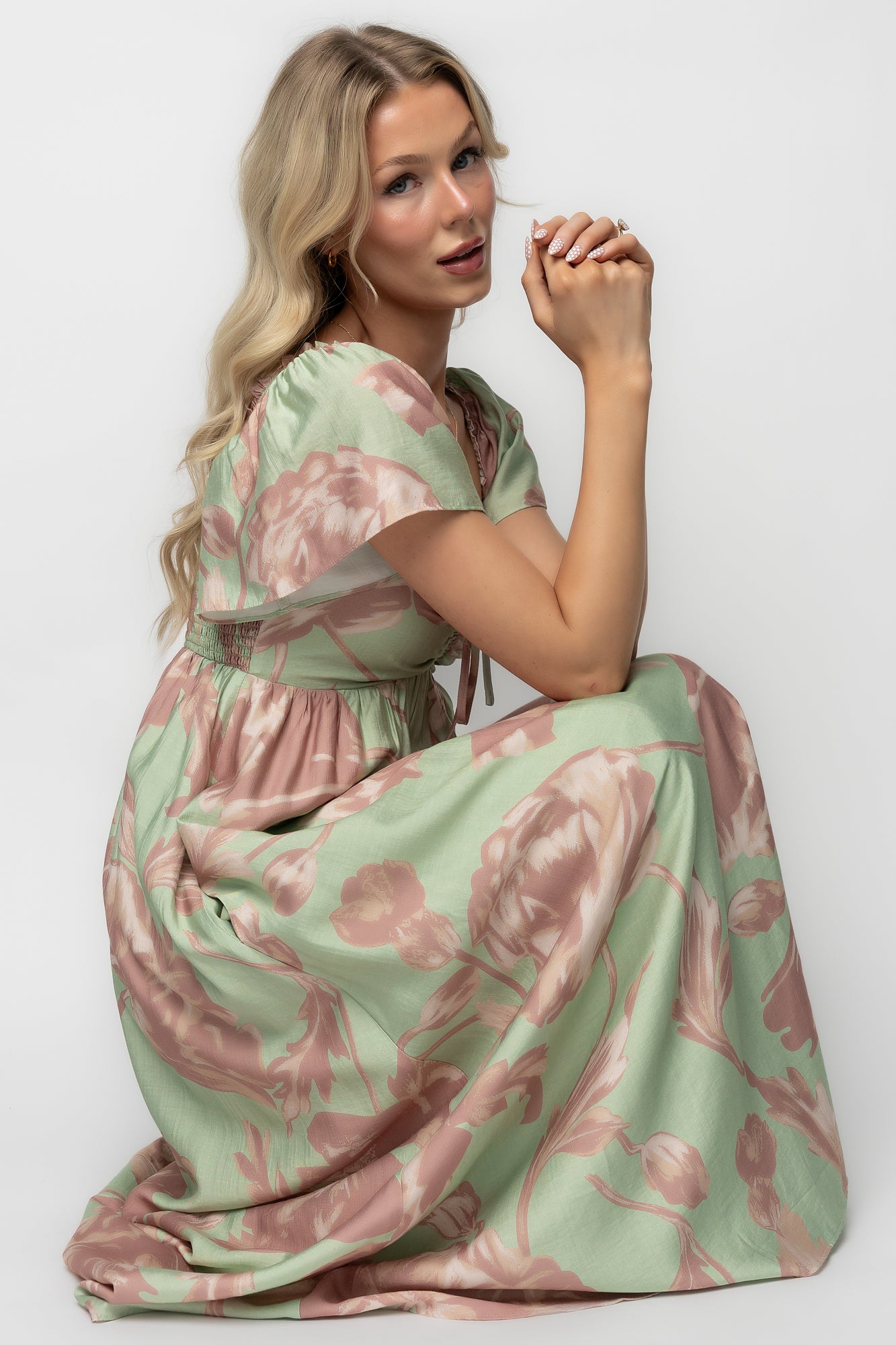 Eliana Maxi Dress | Sage + Rose Floral - Image 4