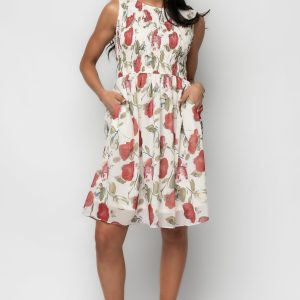 Clémence Smocked Short Dress | Rose Floral