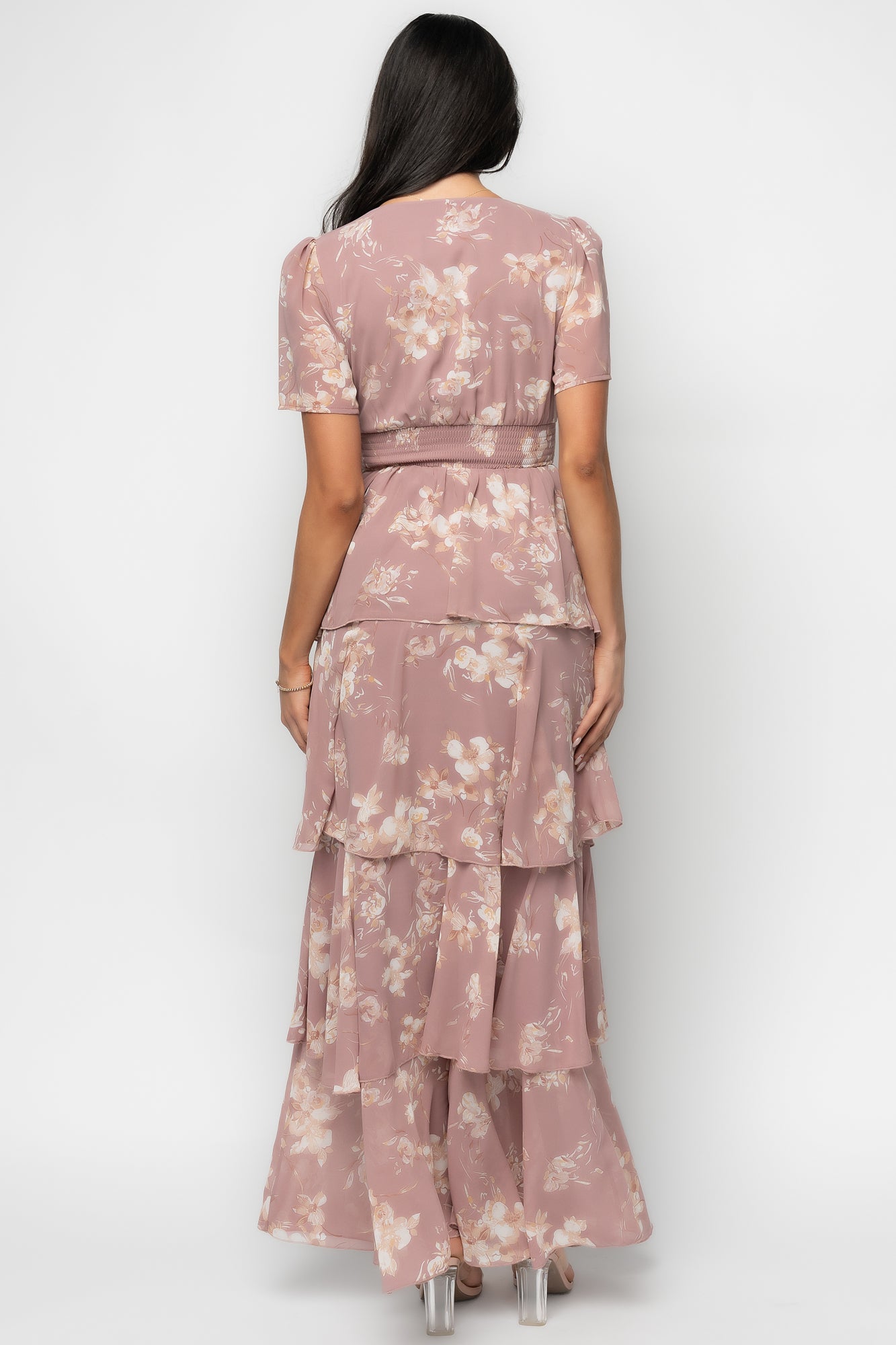 Montaigne Ruffle Maxi Dress | Mauve Floral - Image 2