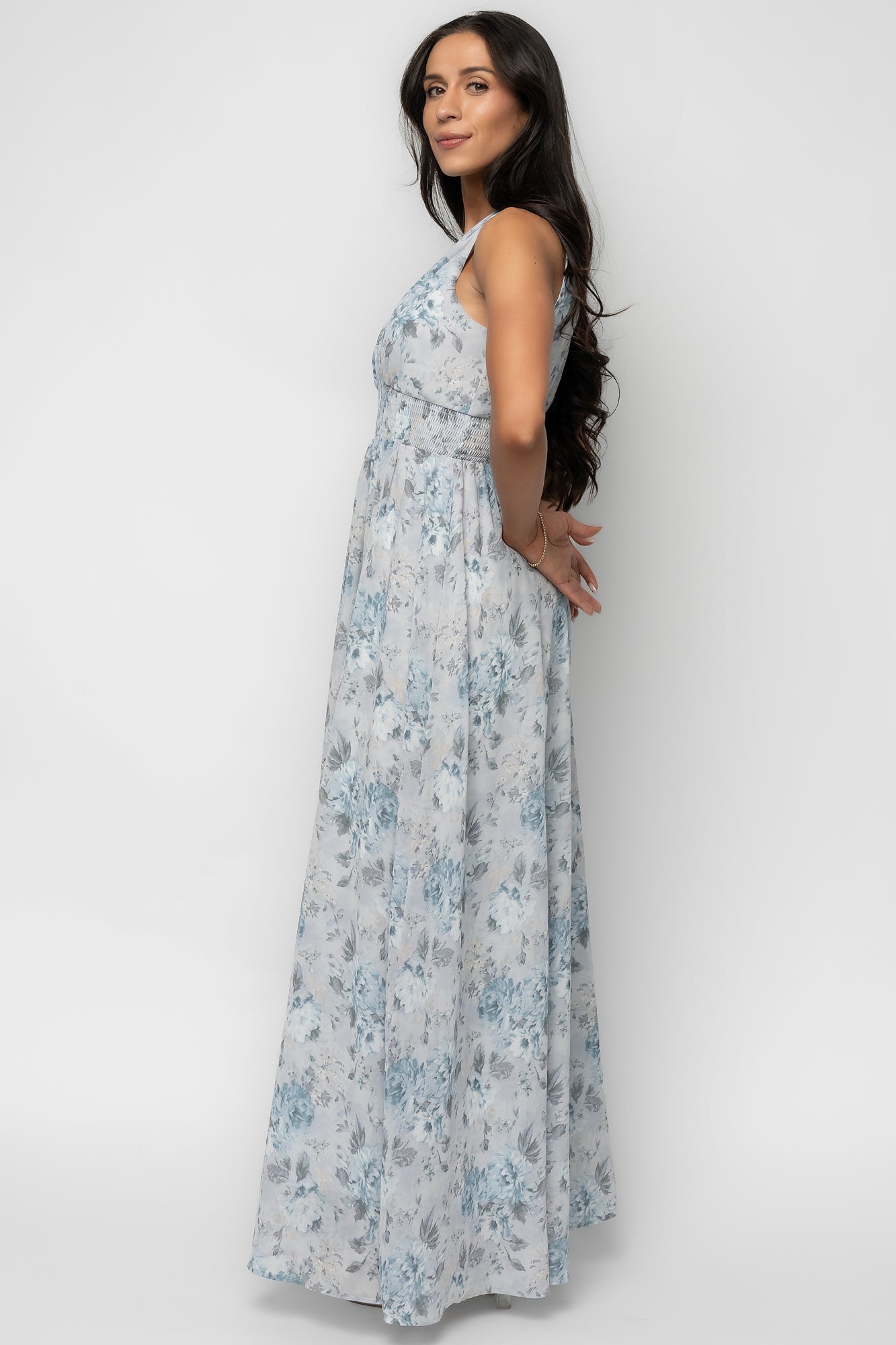 Imogen Maxi Dress | Light Blue Floral - Image 6