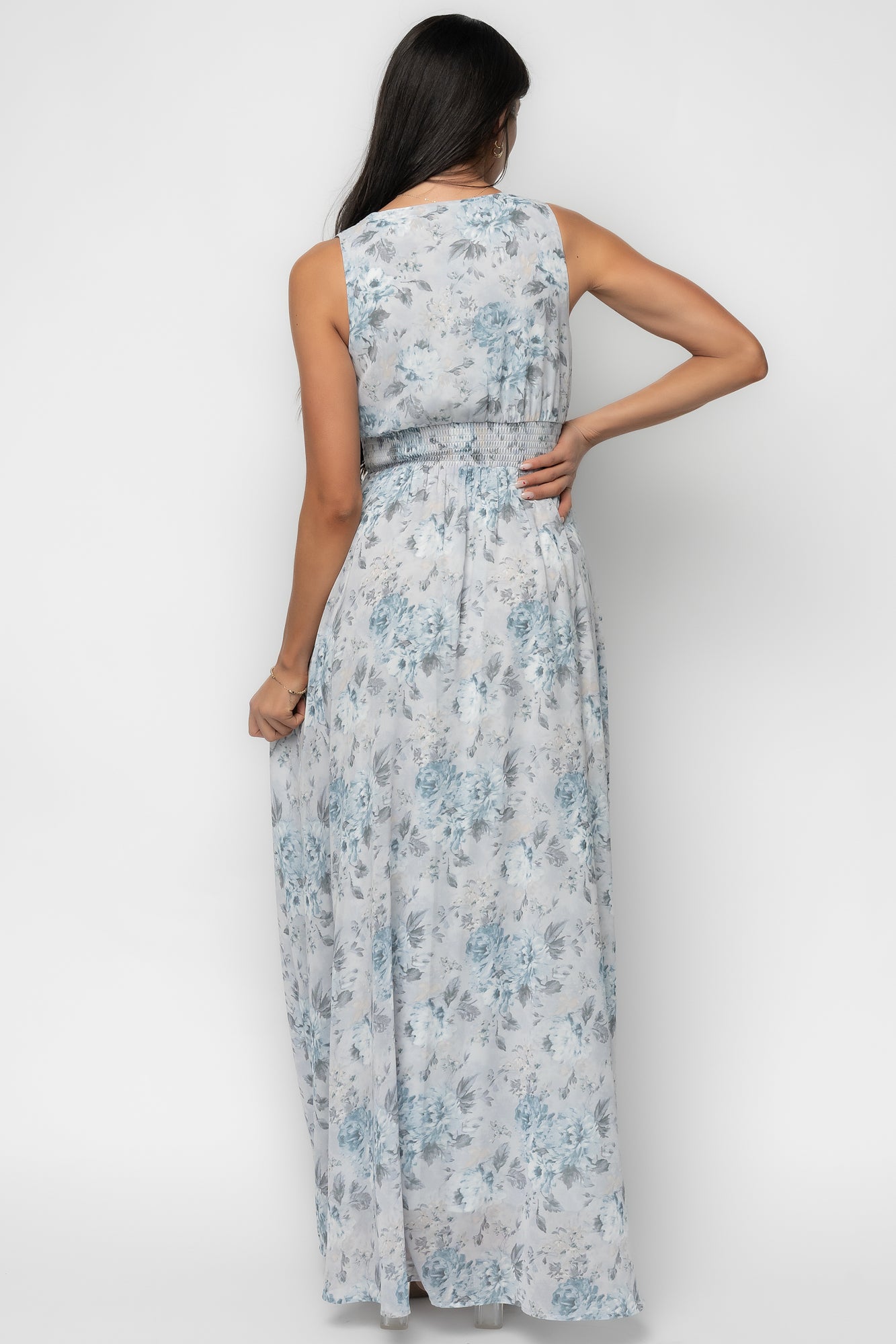 Imogen Maxi Dress | Light Blue Floral - Image 3