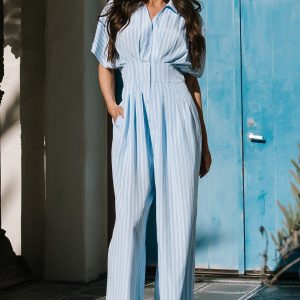 Sariah Jumpsuit | Blue Stripe