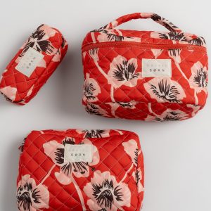 Kelani Quilted Cosmetic Bag Set | Sunset Floral