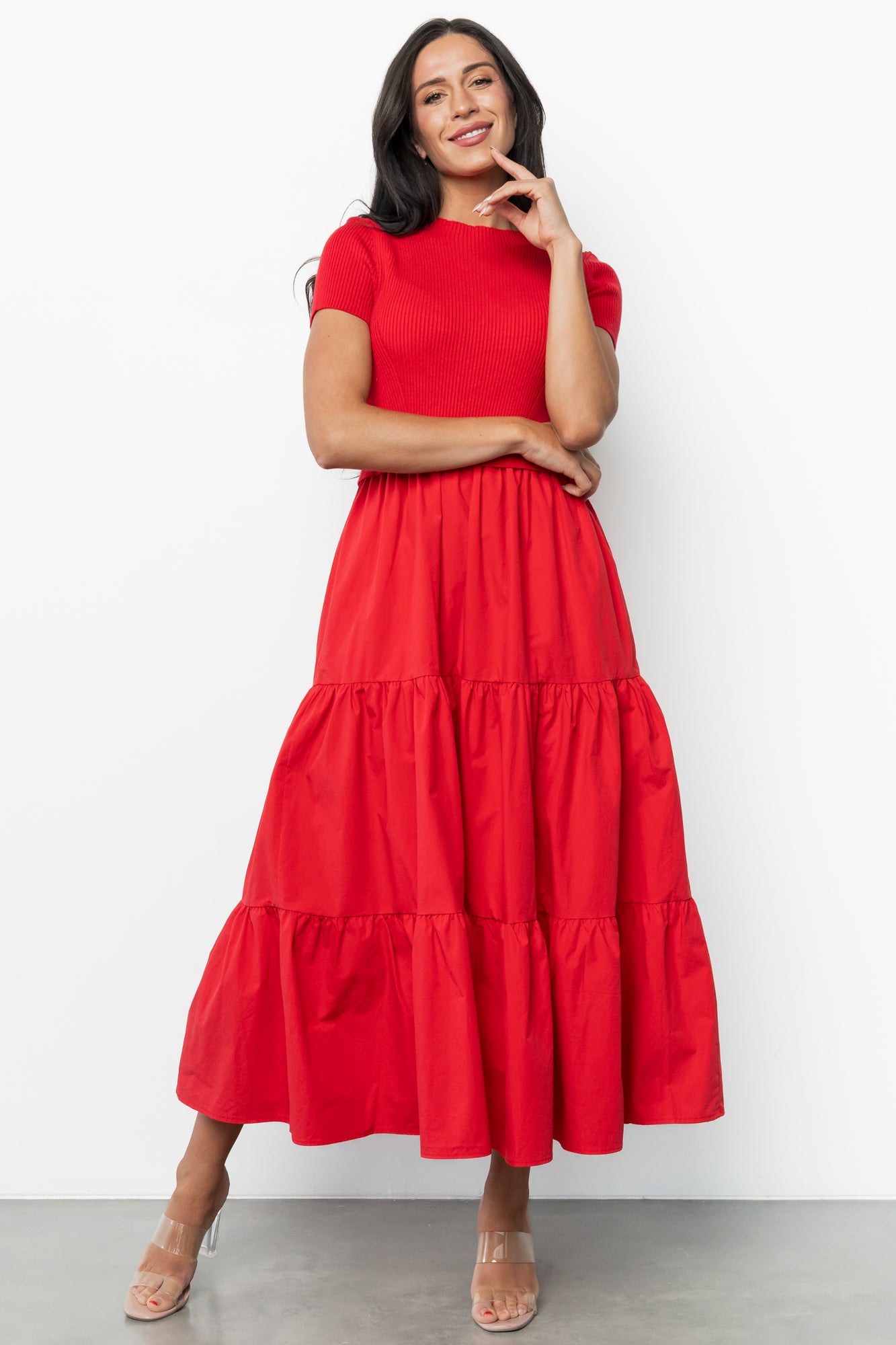 Devotion Tiered Dress | Red - Image 5