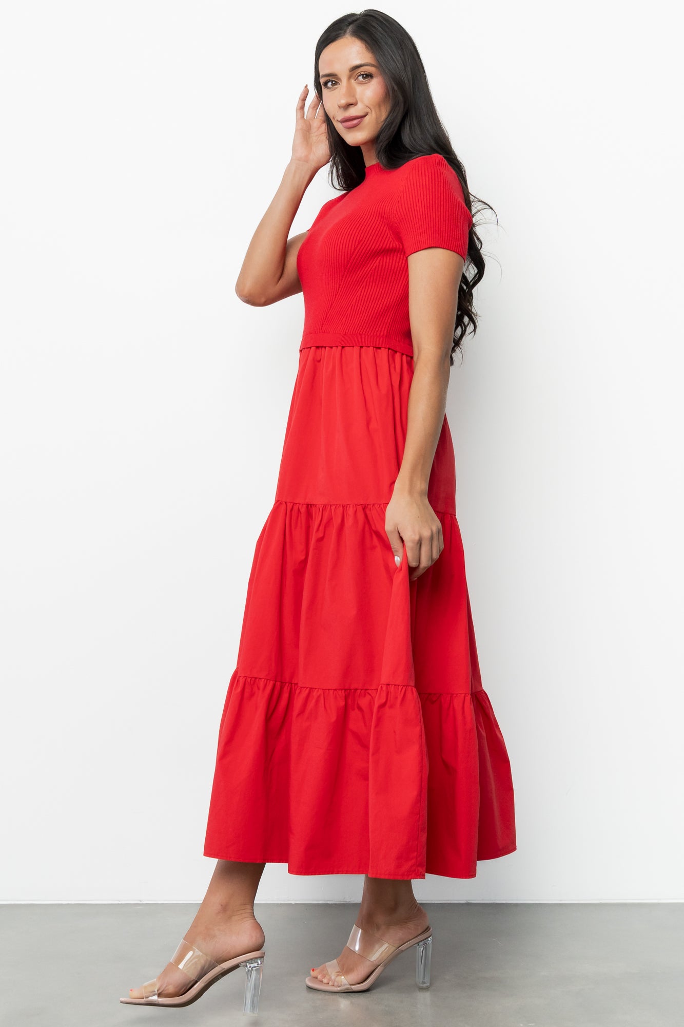 Devotion Tiered Dress | Red - Image 3