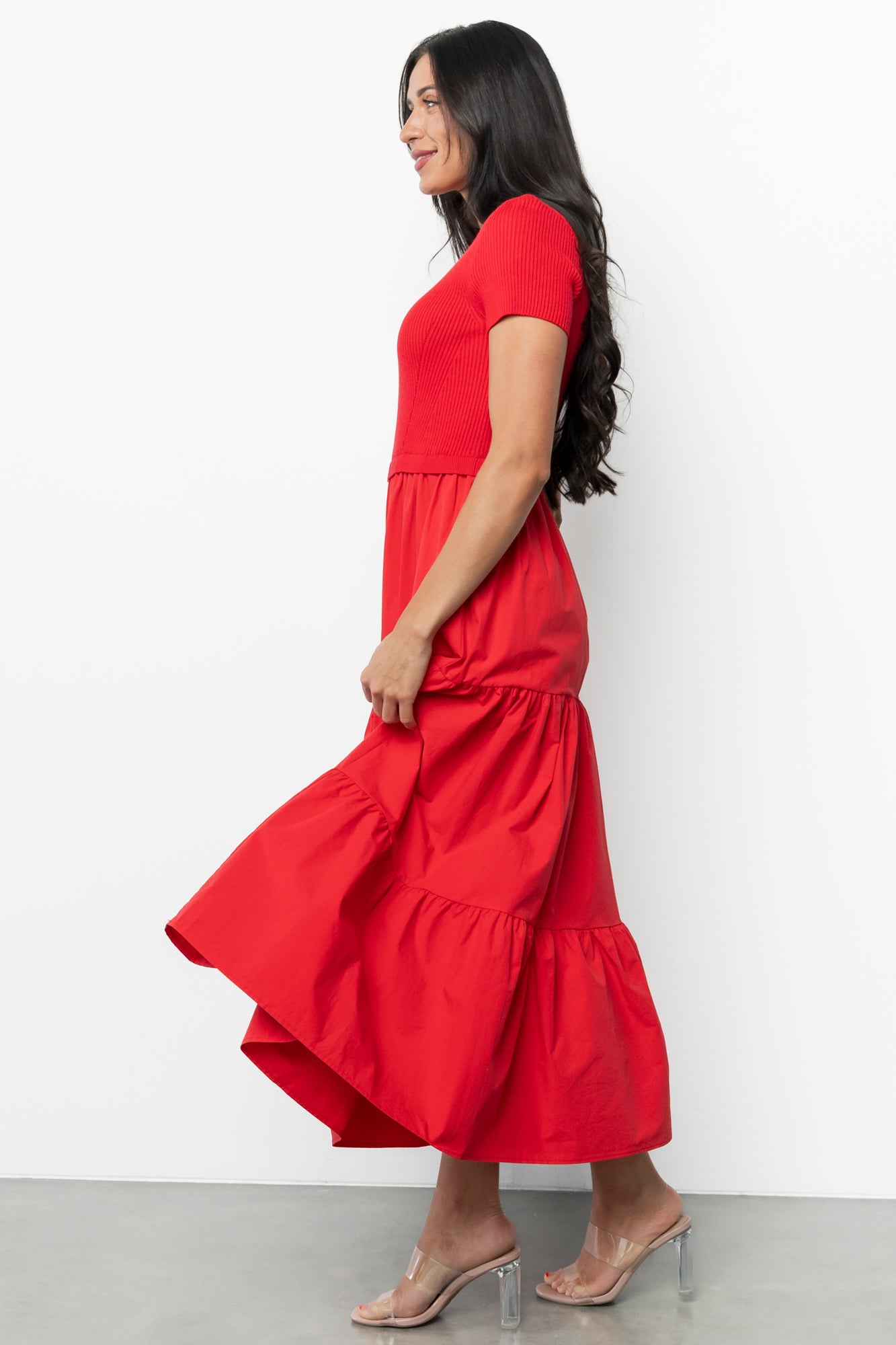 Devotion Tiered Dress | Red - Image 6