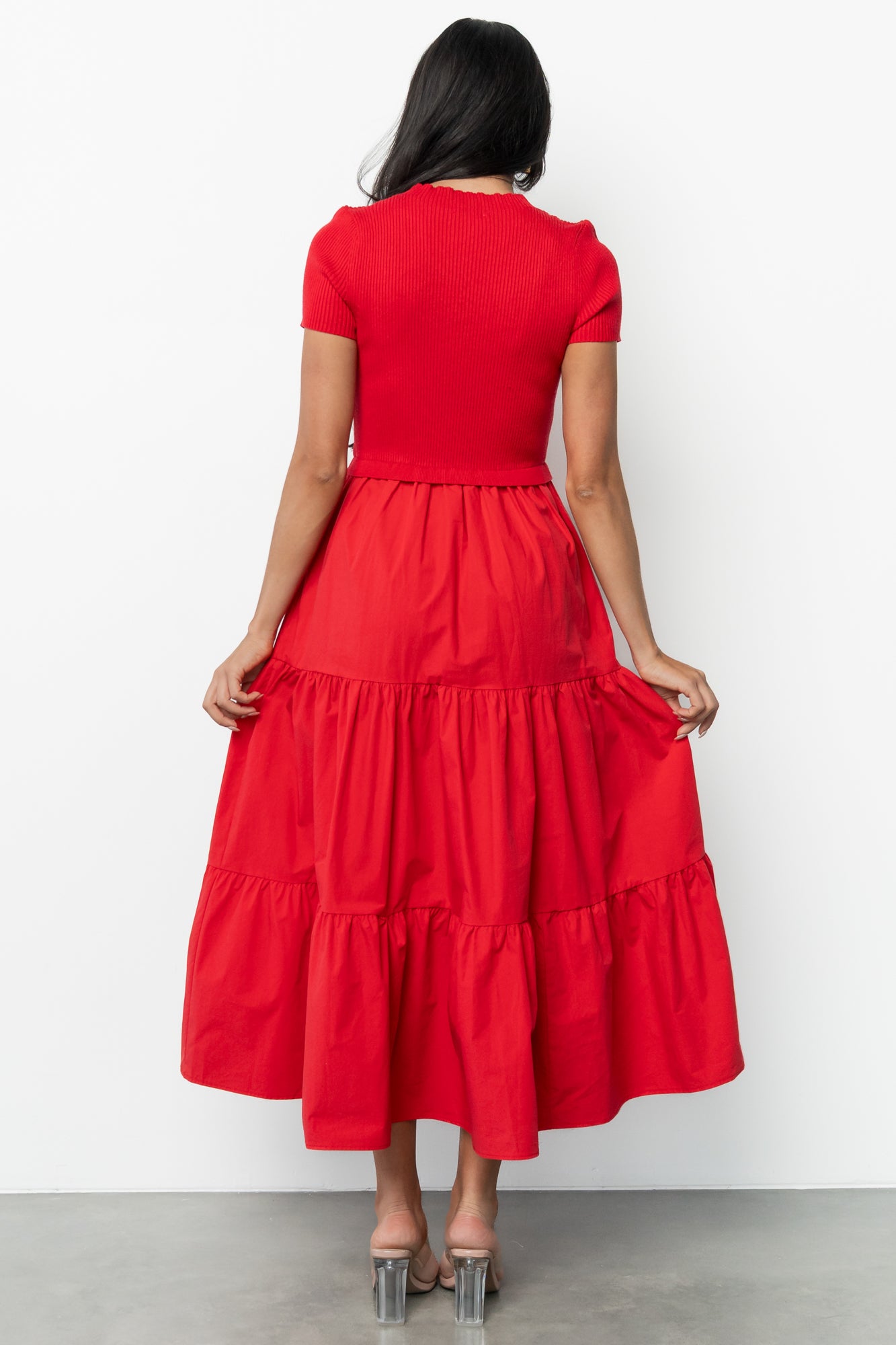 Devotion Tiered Dress | Red - Image 4