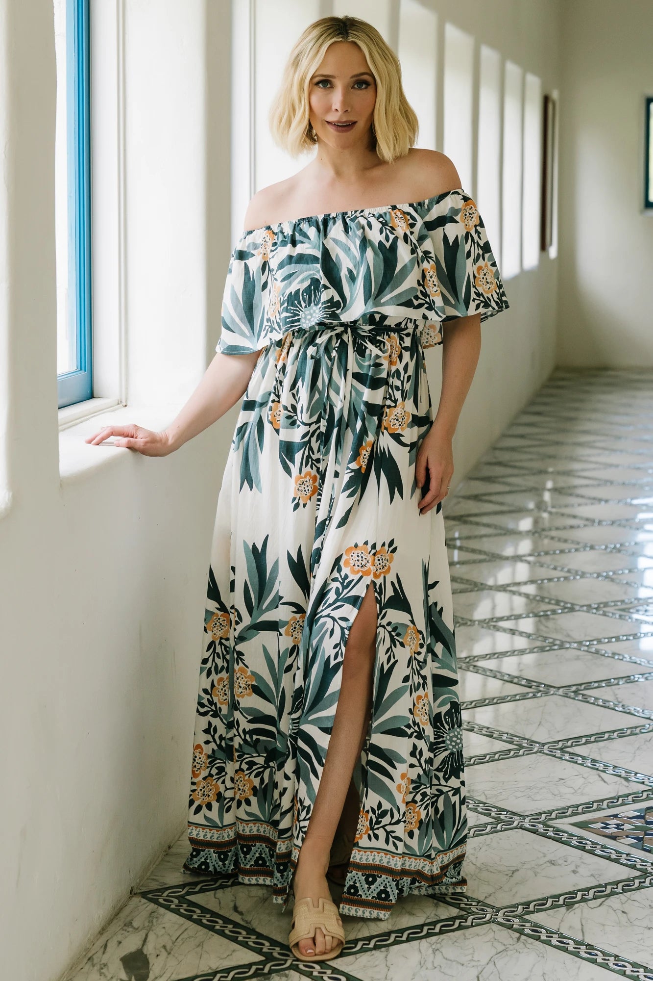 Valentina Off Shoulder Maxi Dress | Multi Print - Image 4