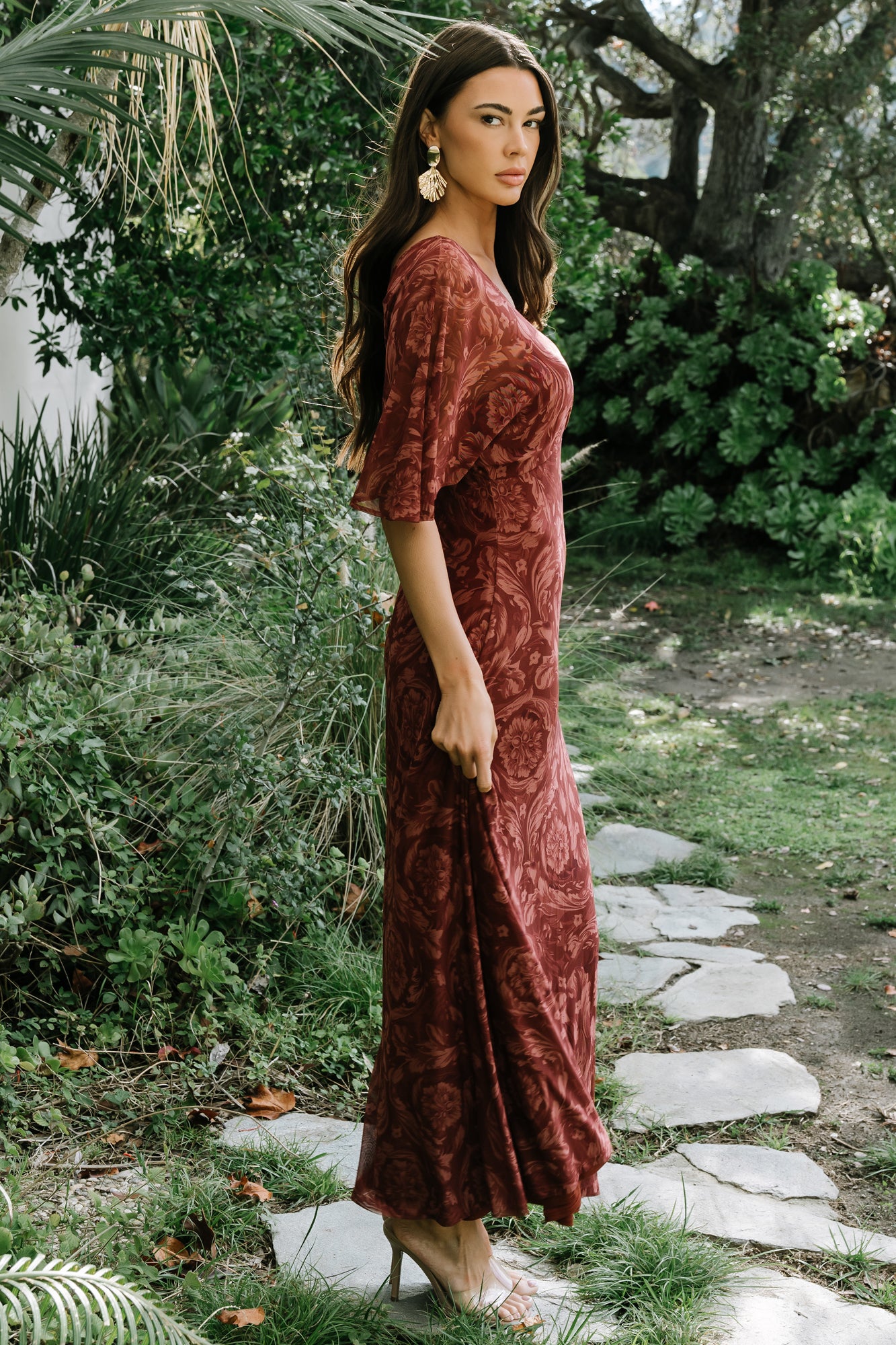 Sevilla Mesh Maxi Dress | Marsala - Image 3