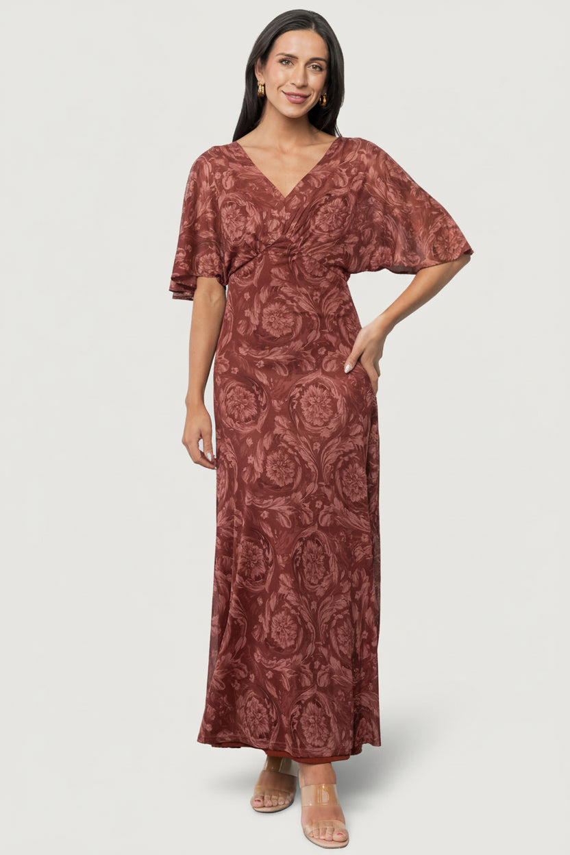 Sevilla Mesh Maxi Dress | Marsala - Image 2