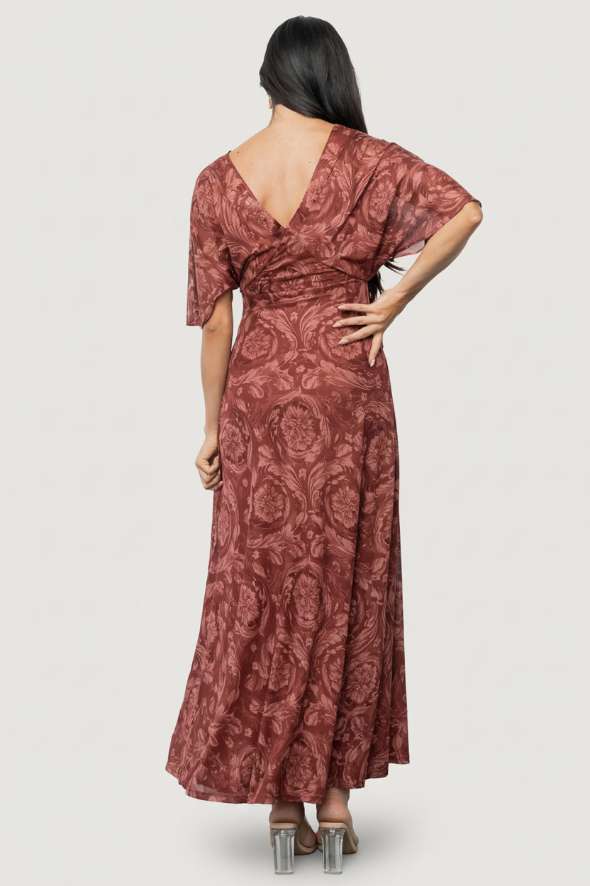 Sevilla Mesh Maxi Dress | Marsala - Image 6