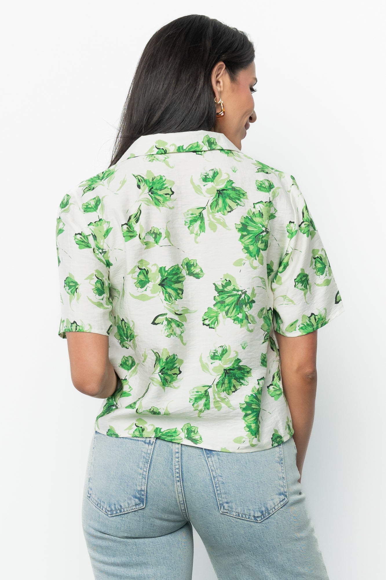Mar Button Up Top | Green Floral - Image 4