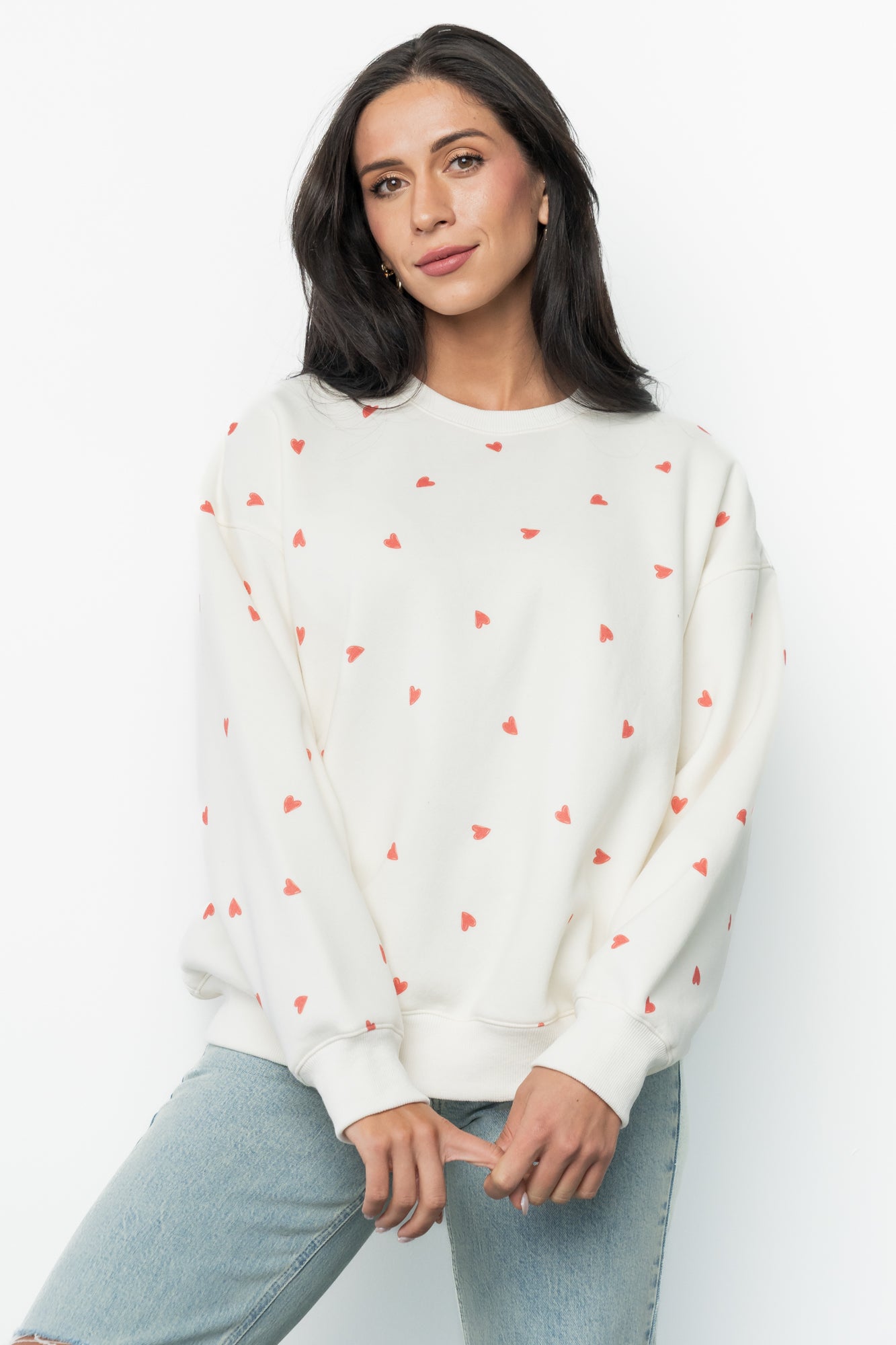 Lovestruck Sweatshirt | Cream + Red - Image 6