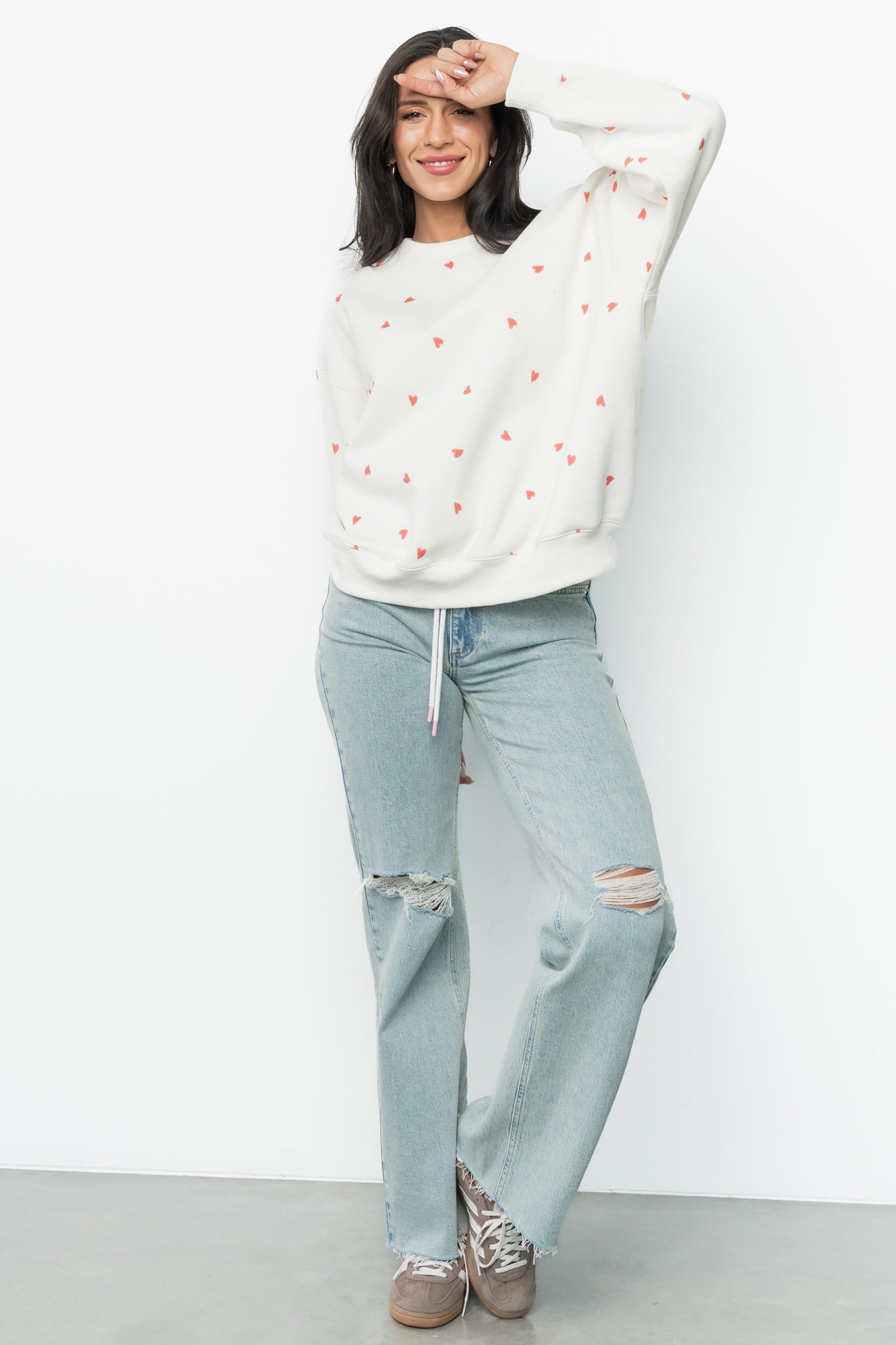 Lovestruck Sweatshirt | Cream + Red - Image 5
