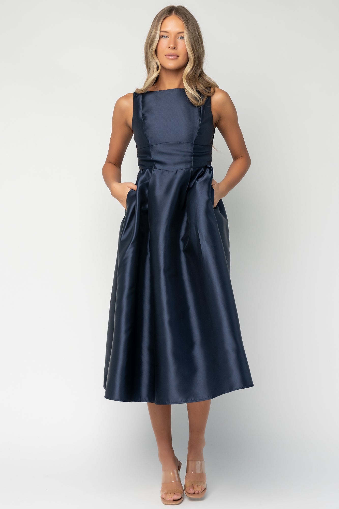 Chandra Midi Dress | Navy - Image 5