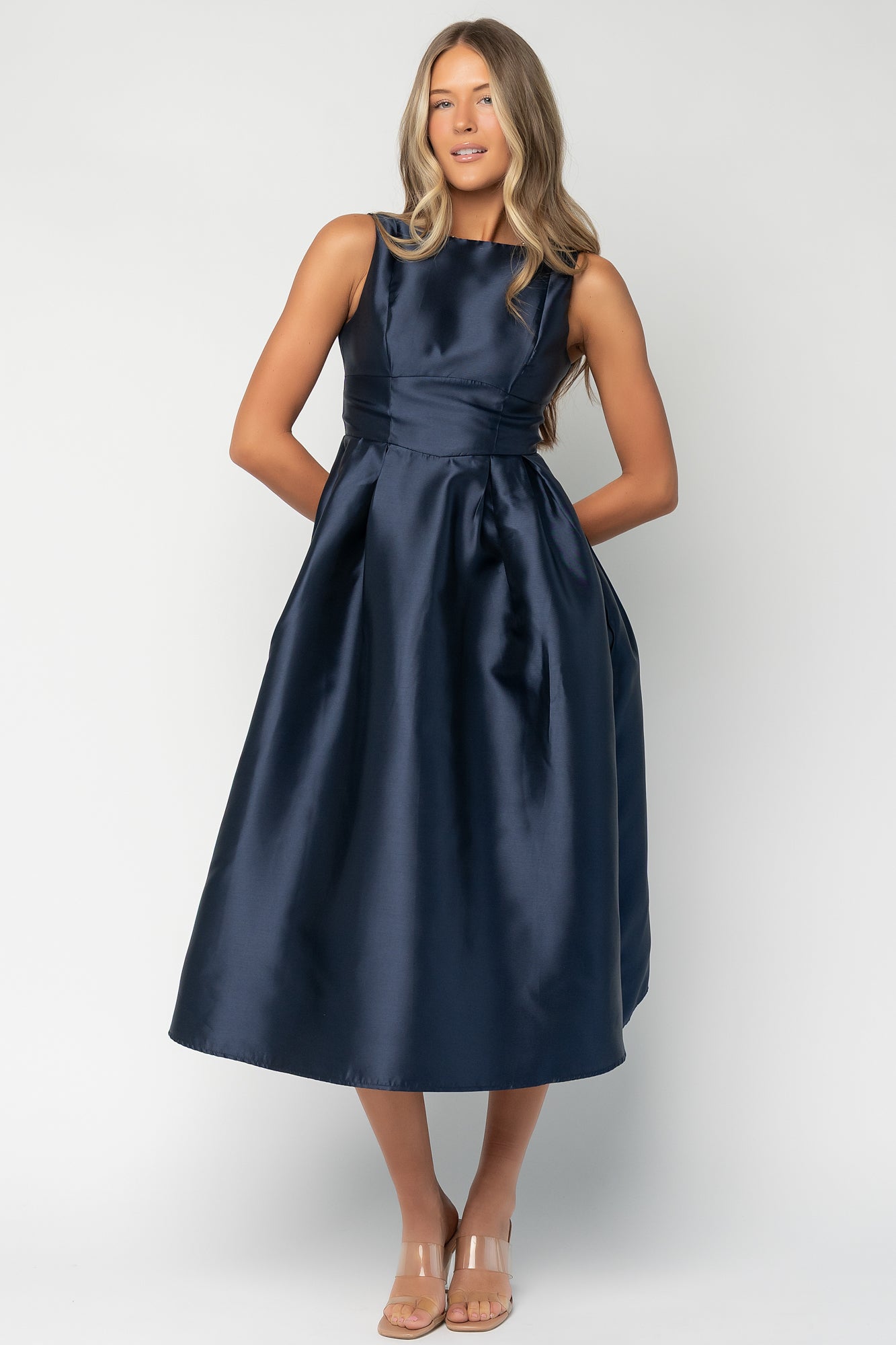 Chandra Midi Dress | Navy - Image 6