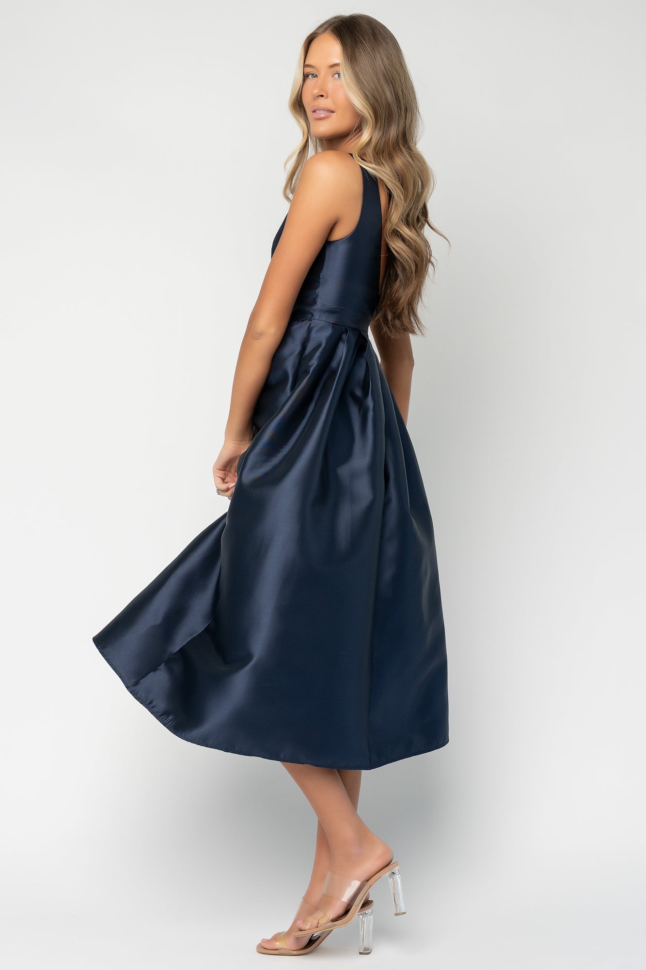 Chandra Midi Dress | Navy - Image 3