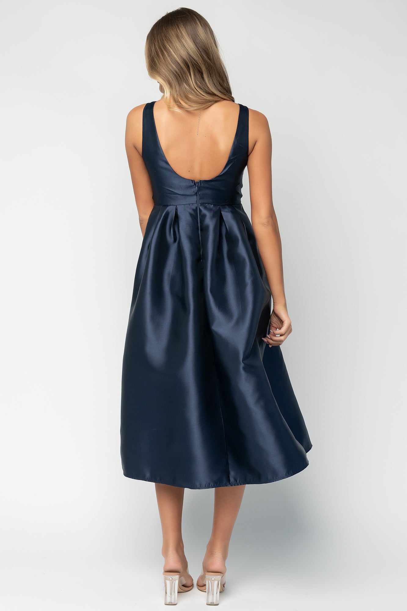Chandra Midi Dress | Navy - Image 4