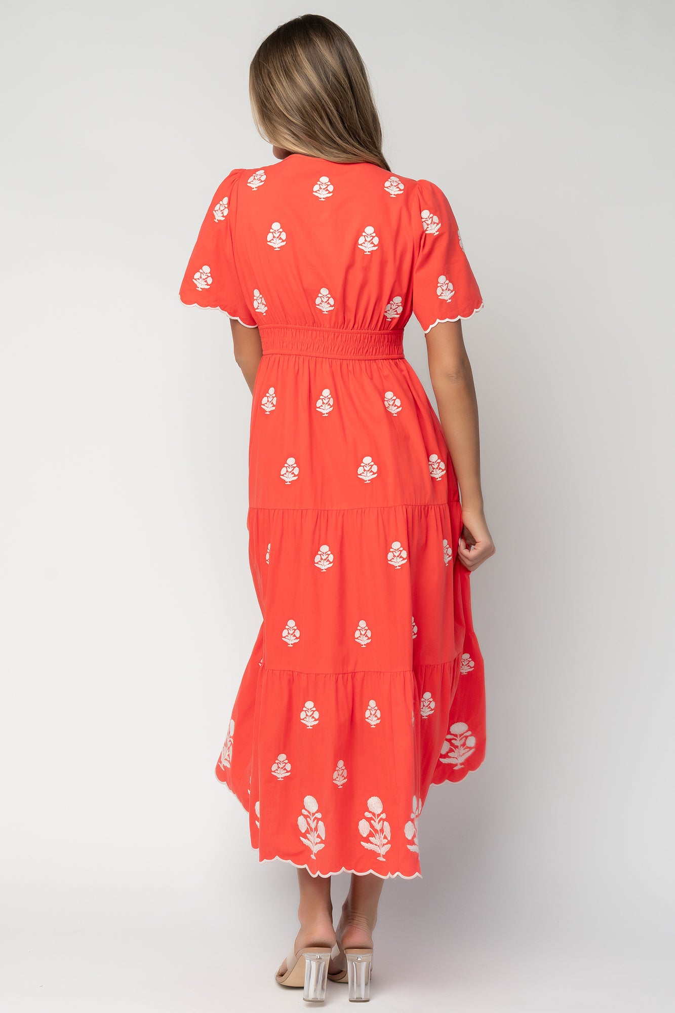 Delilah Embroidered Maxi Dress | Red - Image 4