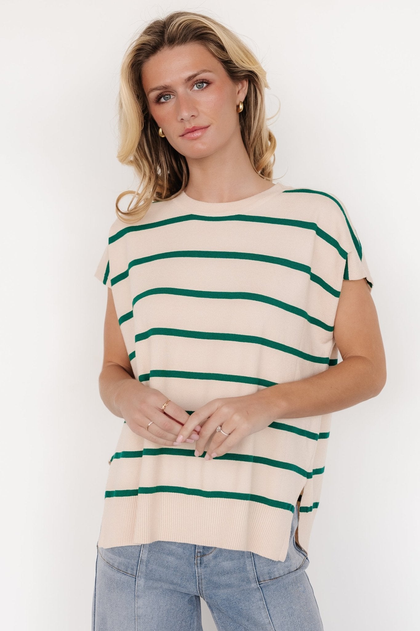 Ada Dolman Top | Natural + Green - Image 3