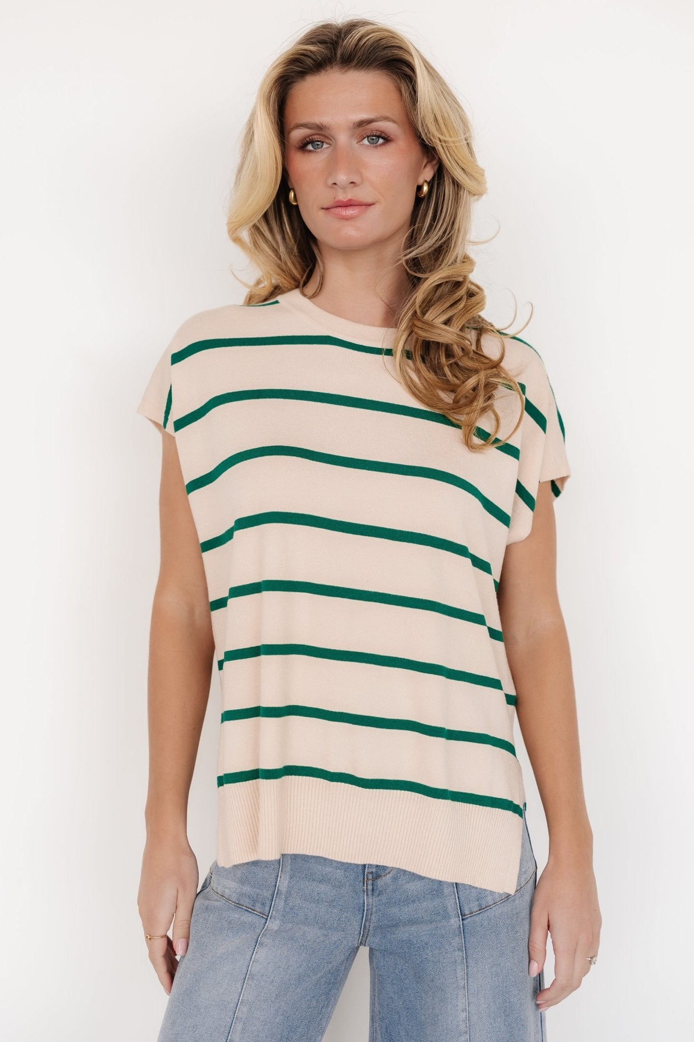 Ada Dolman Top | Natural + Green - Image 5