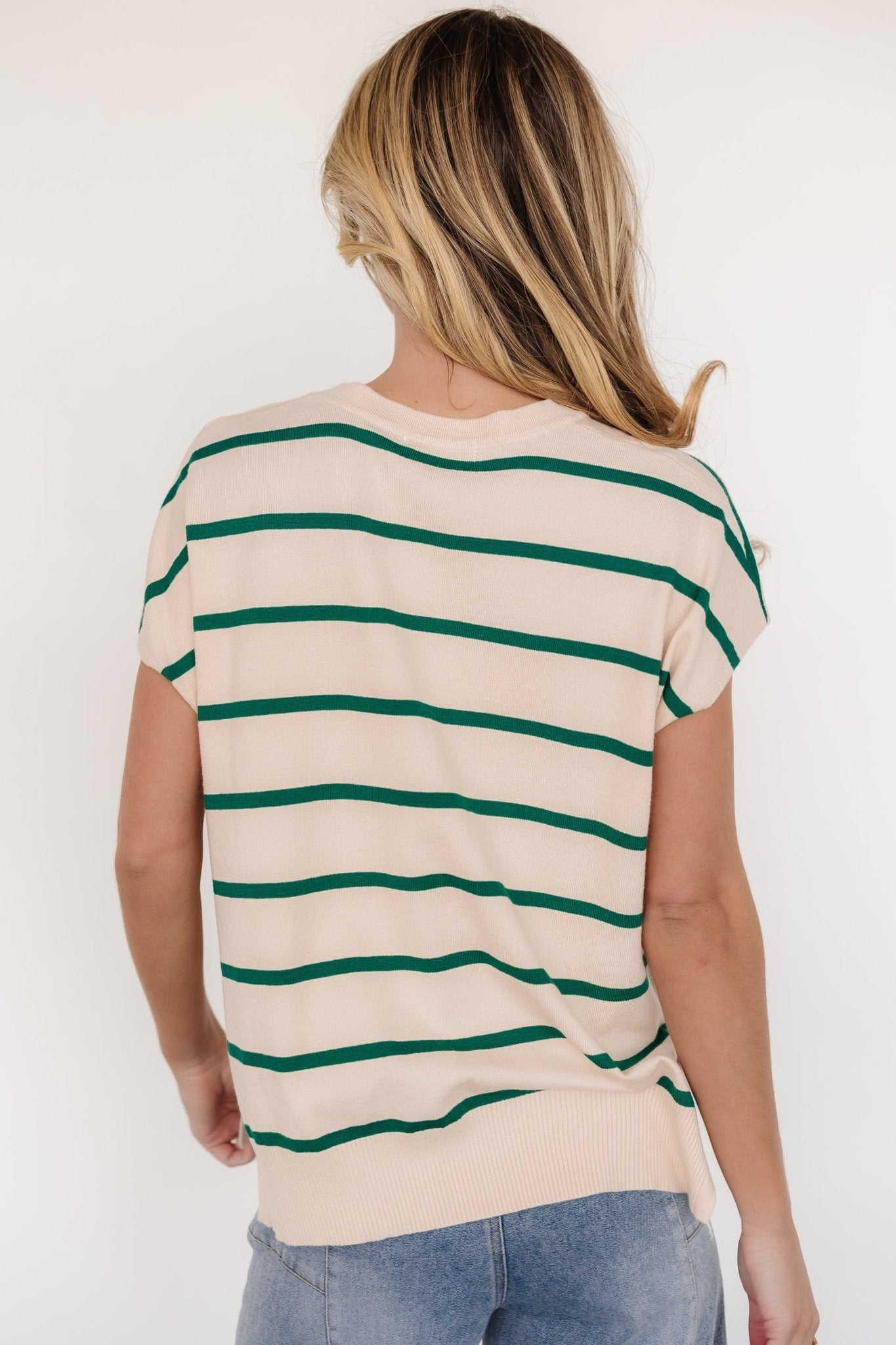 Ada Dolman Top | Natural + Green - Image 4