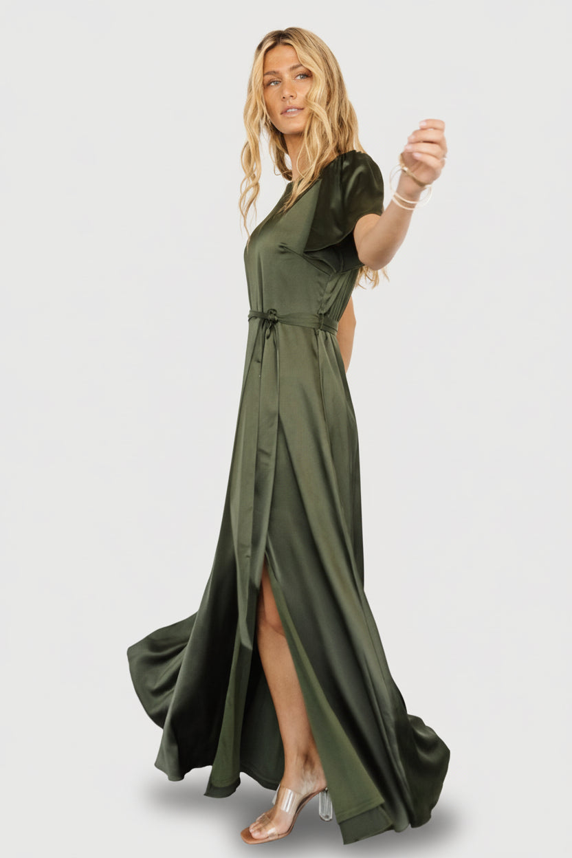 Agnes Satin Maxi Dress | Juniper Green - Image 8