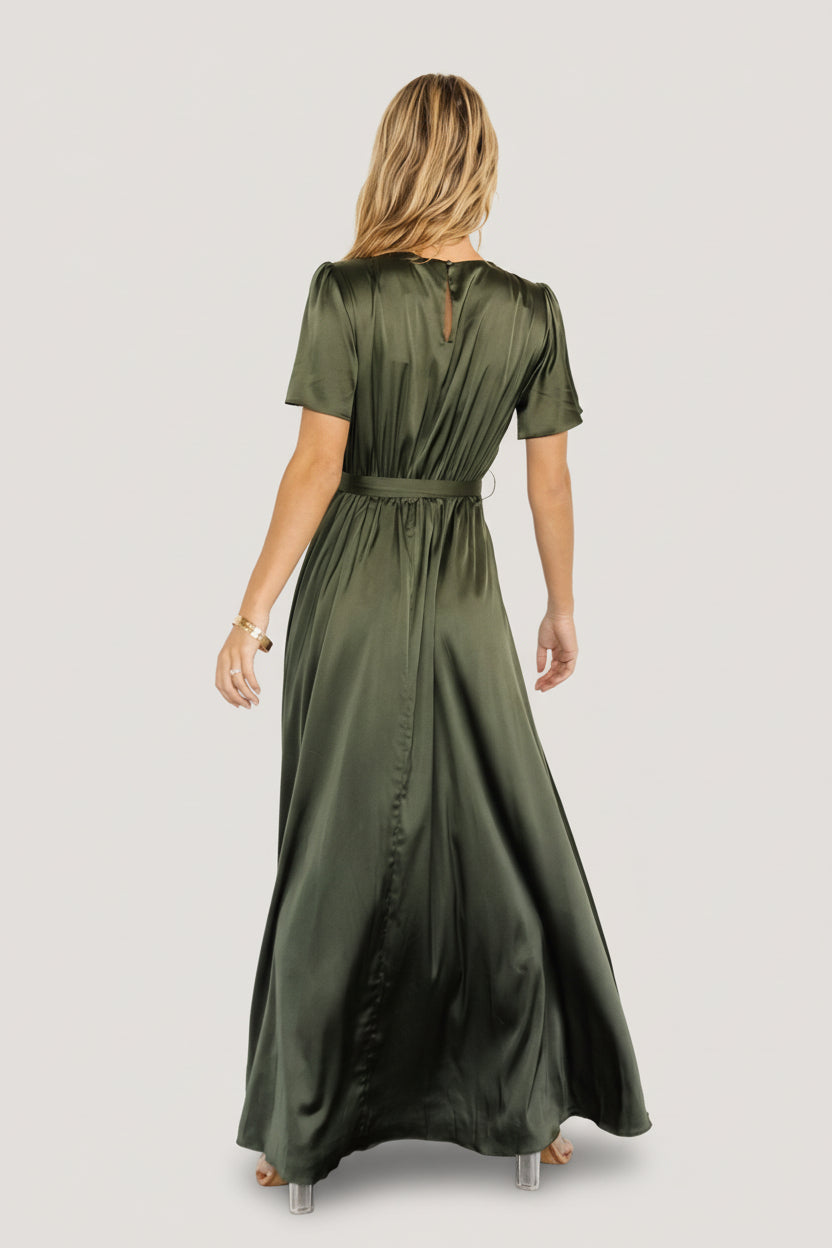 Agnes Satin Maxi Dress | Juniper Green - Image 4