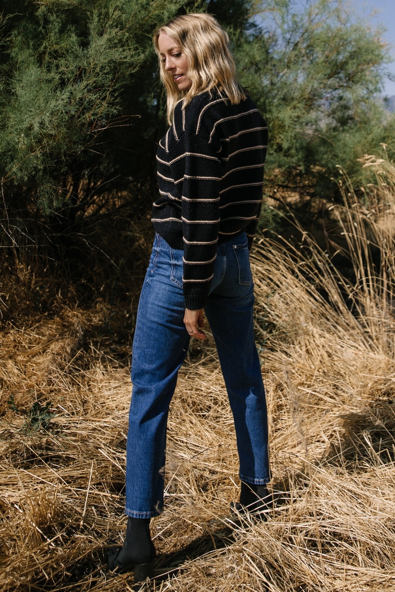 Alanis Stripe Sweater | Black + Camel - Image 5