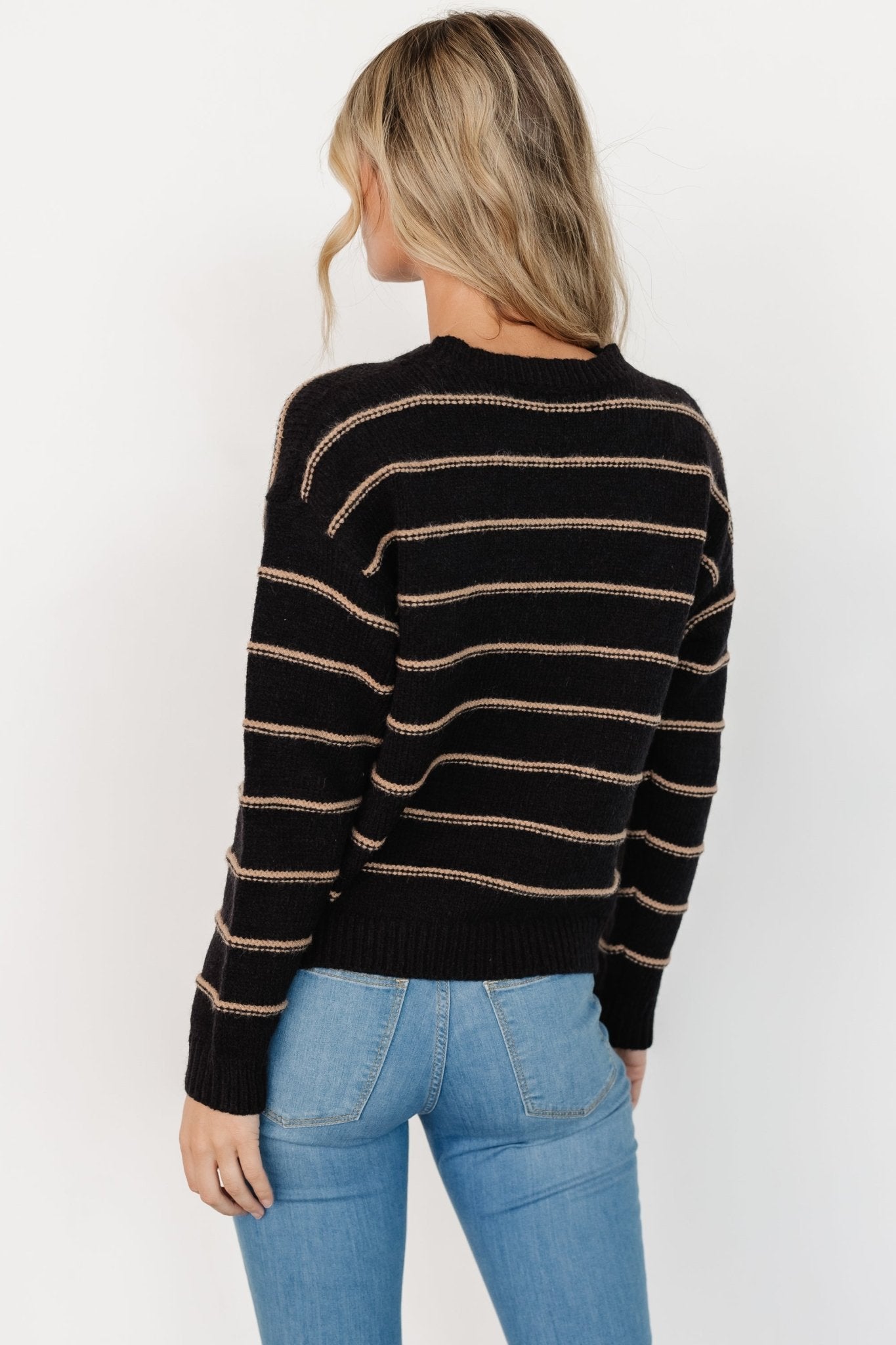 Alanis Stripe Sweater | Black + Camel - Image 7