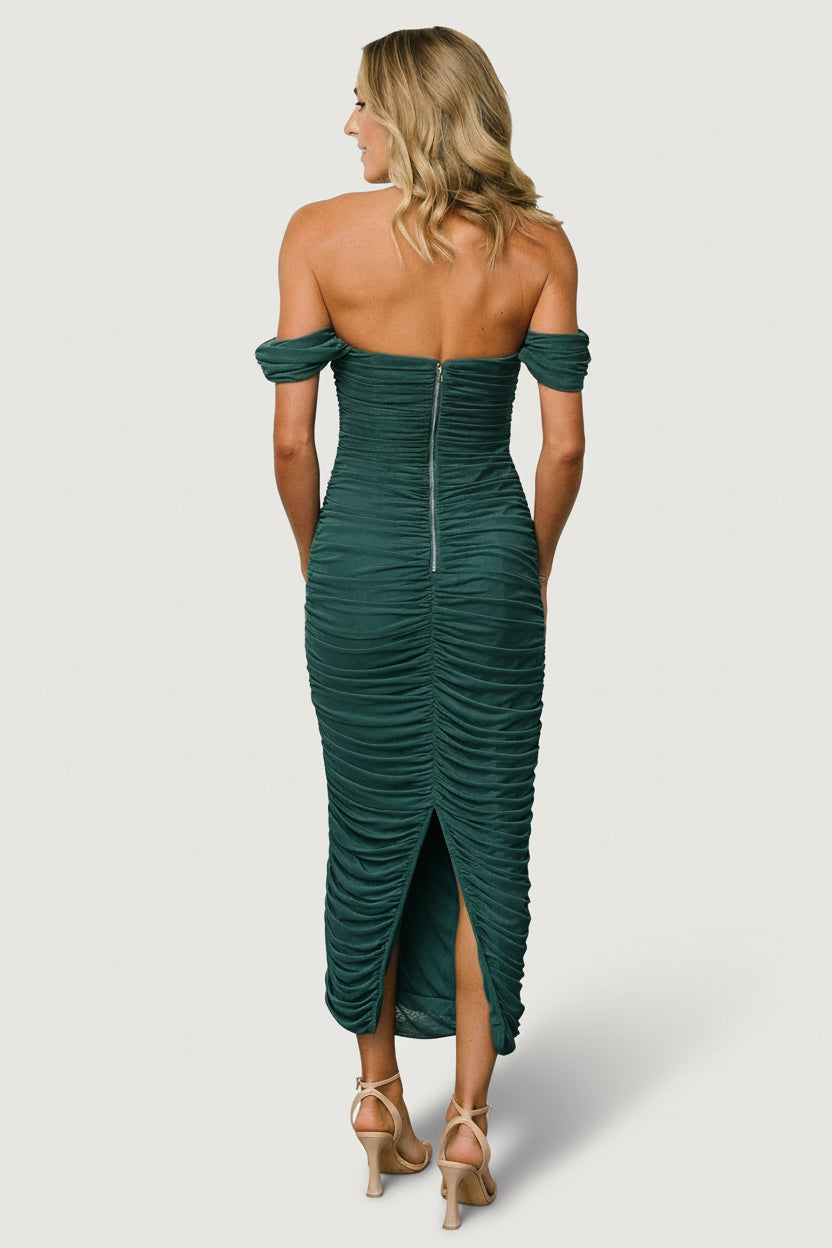 Alessandra Mesh Midi Dress | Peacock - Image 5
