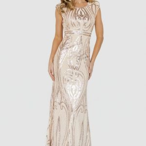 Alessia Sequin Gown | Champagne