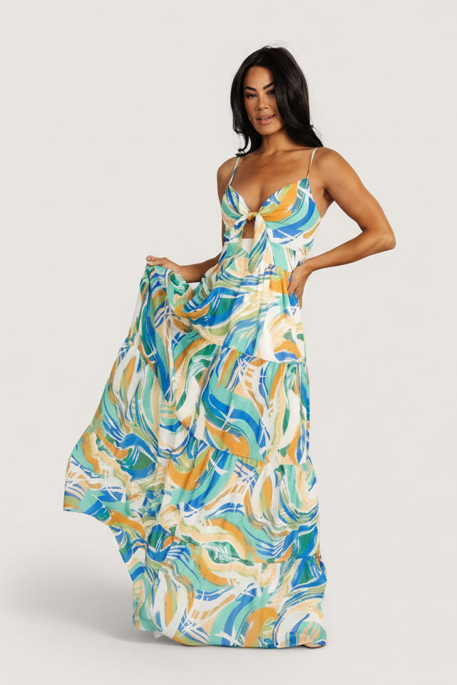 Alexis Maxi Dress | Blue Multi Print - Image 3