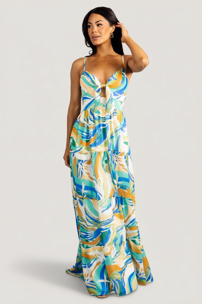 Alexis Maxi Dress | Blue Multi Print