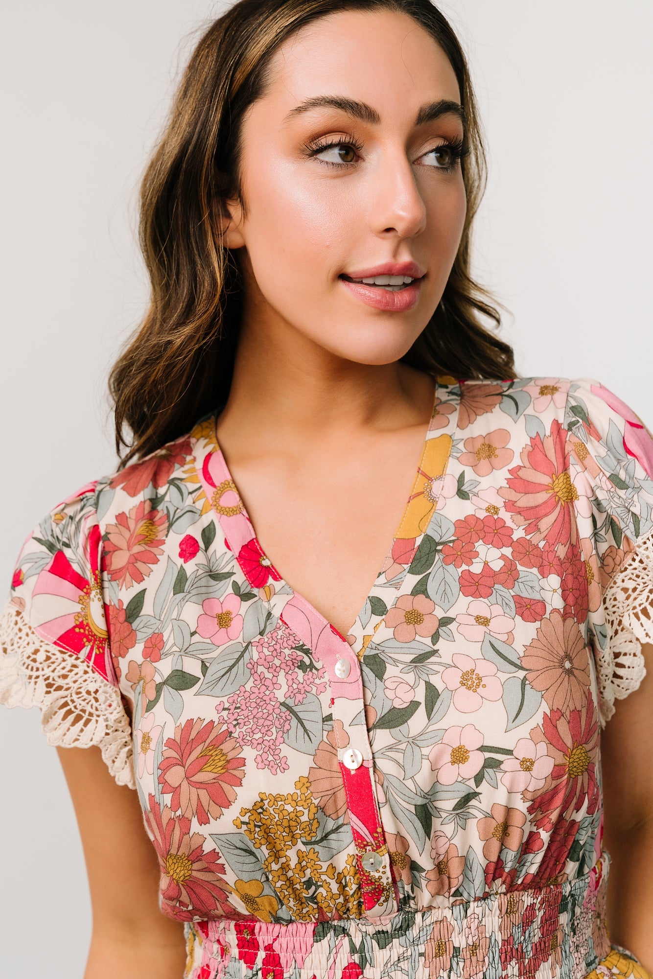 Aliyah Midi Dress | Cream Multi Floral - Image 6